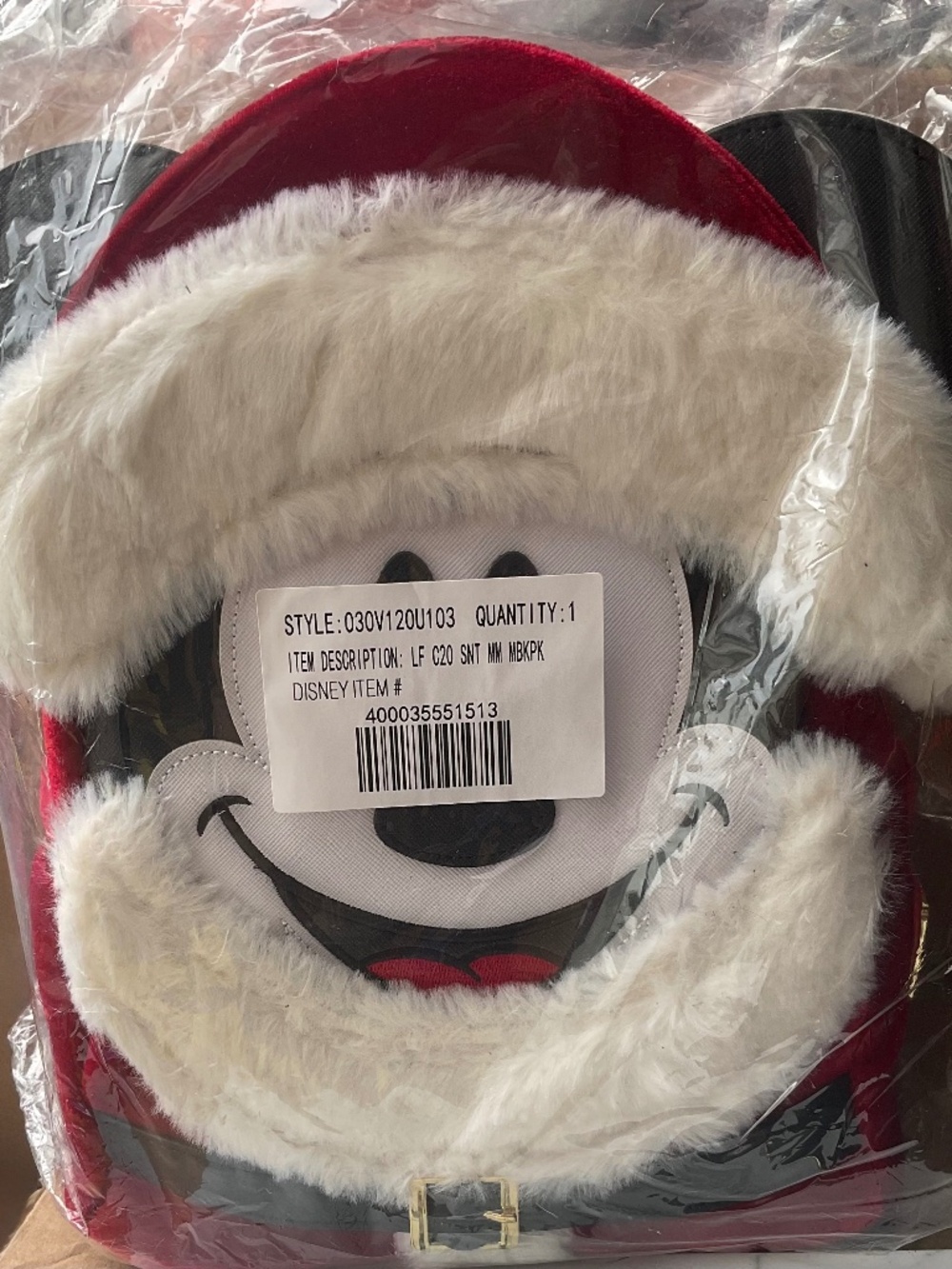 DISNEY MICKEY MOUSE CHRISTMAS  SANTA  NWT  LOUNGEFLY